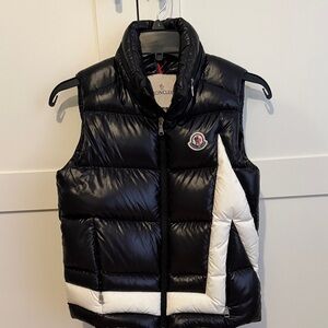 Moncler Black and White Quilted Vest
